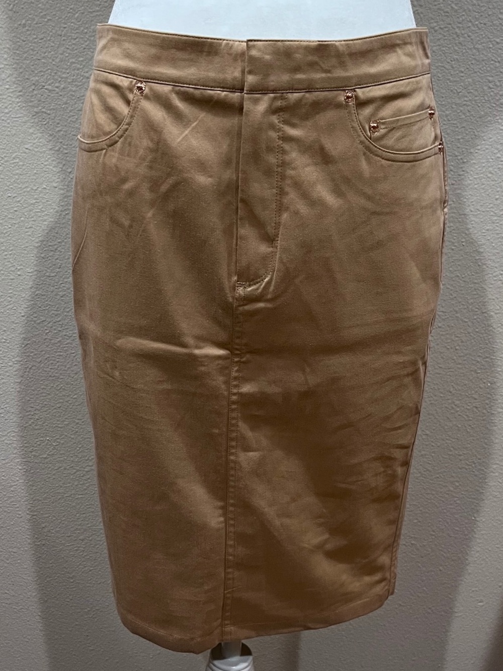 KIT and ACE Silk Cotton Blend Stretch Skirt with Pockets Cargo Back Slit Size 8